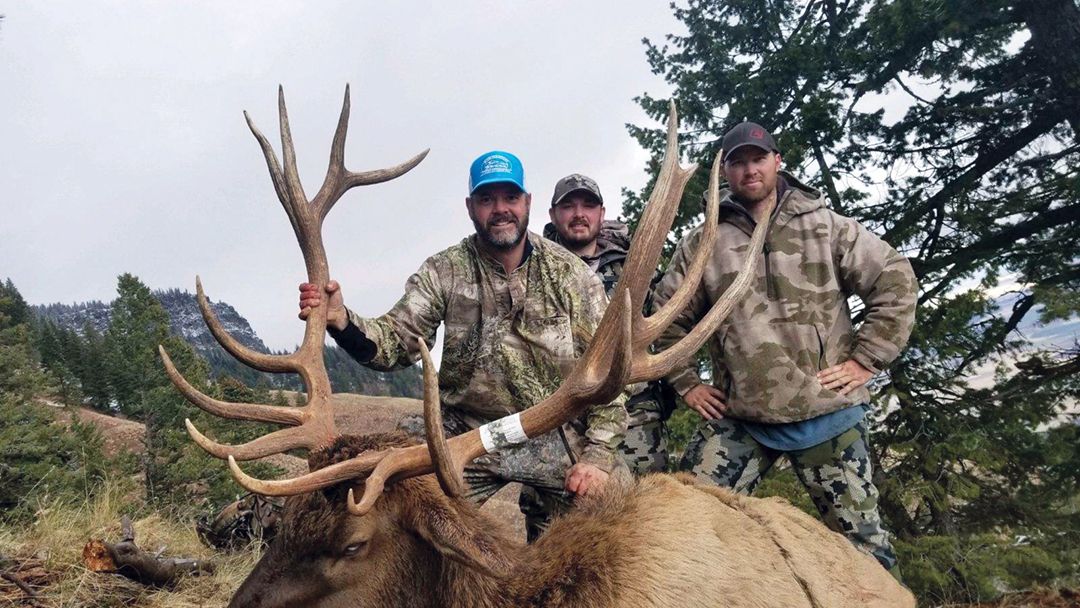 Hunting solo on the eleventh day, Freeman tagged this bull and was starting to process it when Adam Kelley and Andrew Tenneson showed up unexpectedly.